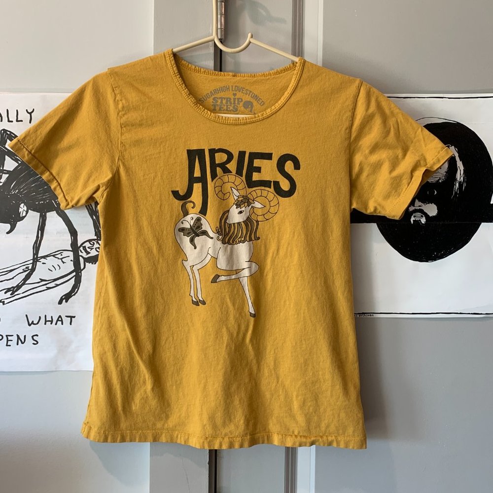 Sugarhigh Lovestoned Vintage Cotton Aries Zodiac Graphic Print T-Shirt